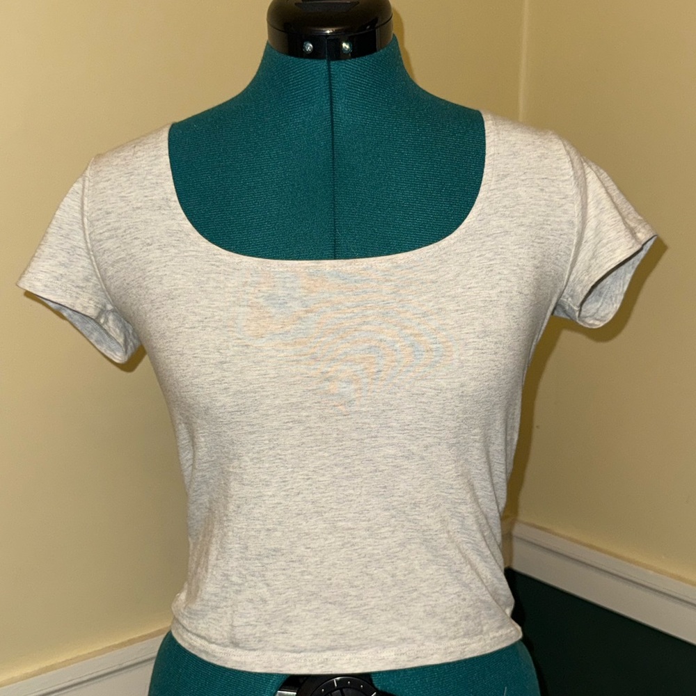 Brandy Melville Light Gray Short Sleeve Tee